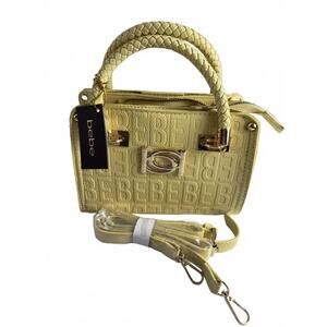 Bebe Alexandra Small Satchel Blonde Crossbody Bag with Gold Hardware